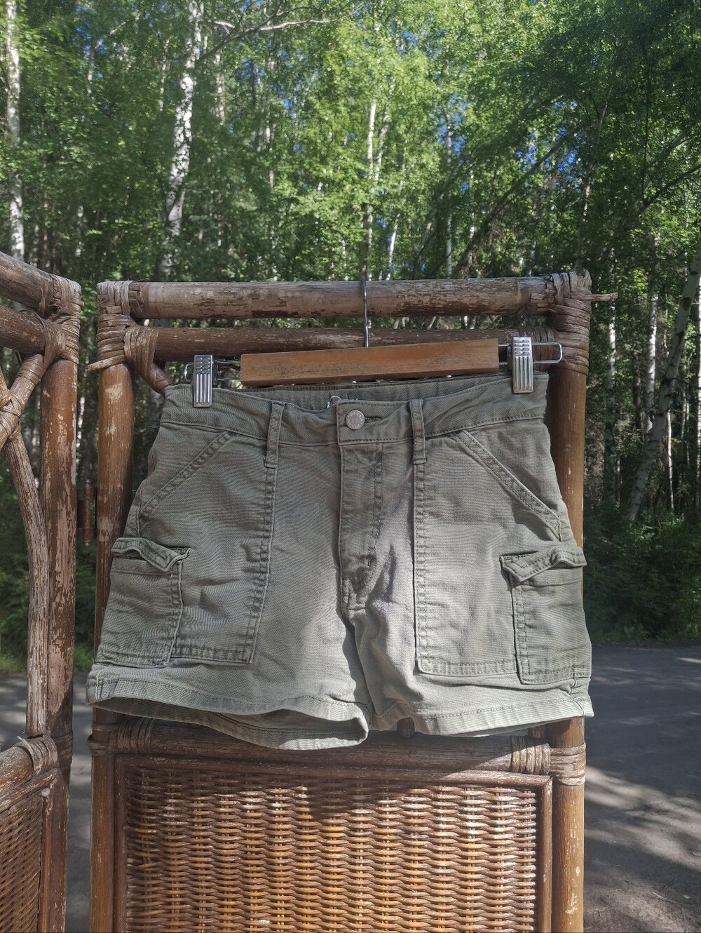 Teen Girl's Olive Green Cargo Shorts